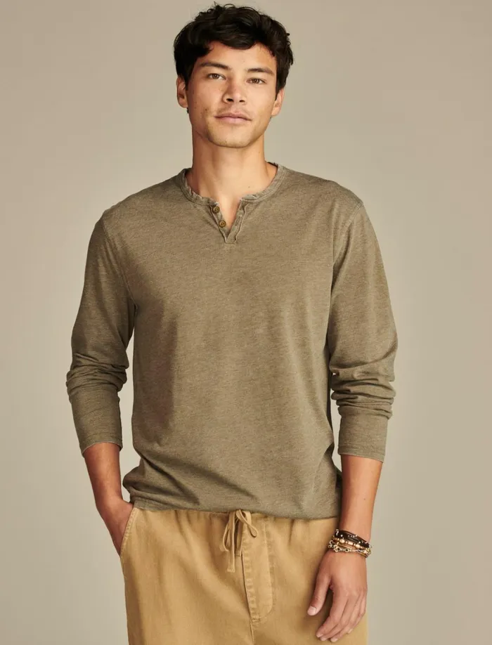 Lucky Brand Shirts and Tops Men Venice Burnout Long Sleeve Olive Night