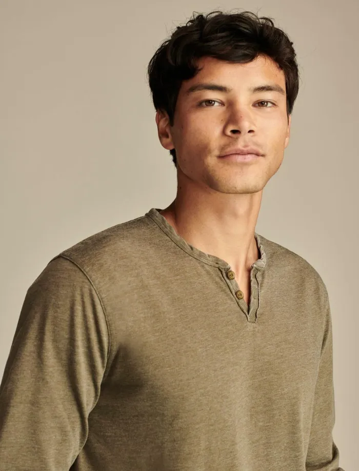 Lucky Brand Shirts and Tops Men Venice Burnout Long Sleeve Olive Night