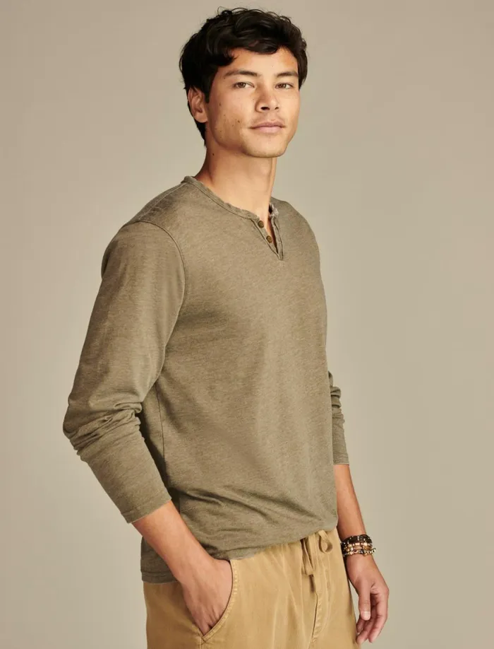 Lucky Brand Shirts and Tops Men Venice Burnout Long Sleeve Olive Night