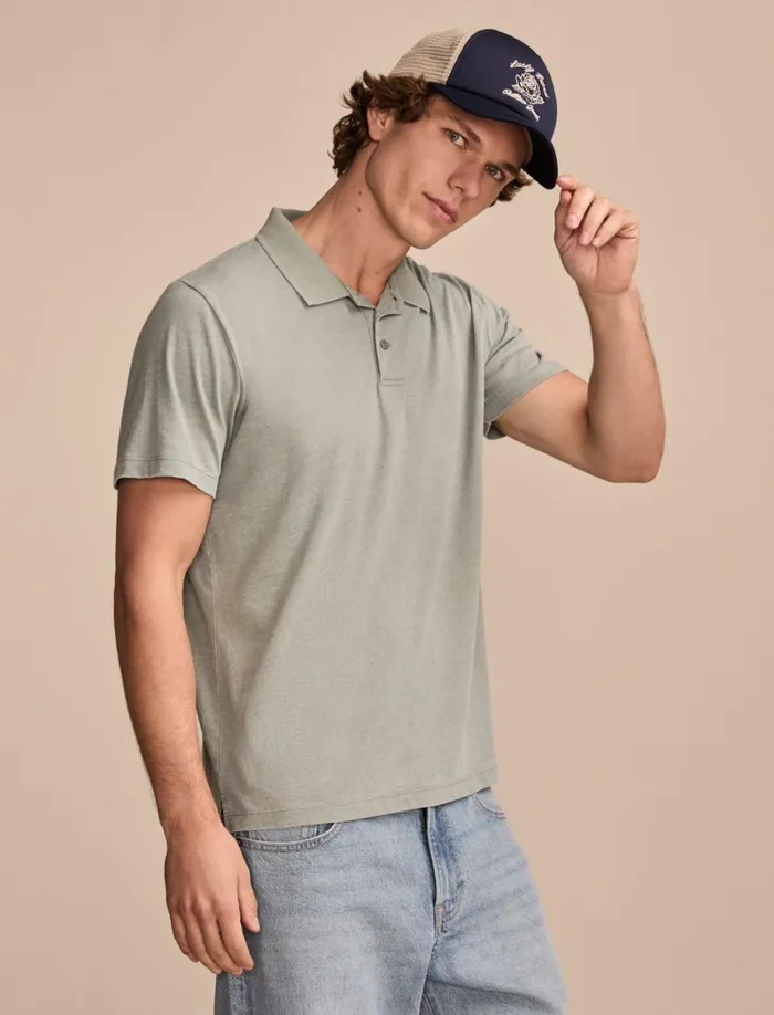 Lucky Brand Shirts and Tops Men Venice Burnout Polo Angora