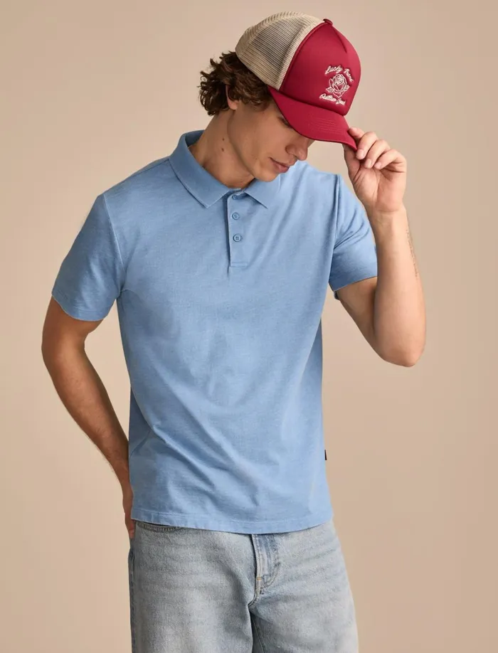 Lucky Brand Shirts and Tops Men Venice Burnout Polo Blue Jasper
