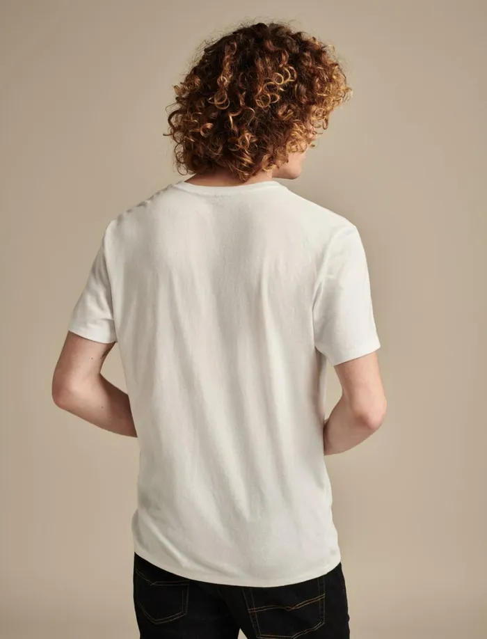 Lucky Brand Shirts and Tops Men Venice Burnout V Neck Tee Bright White