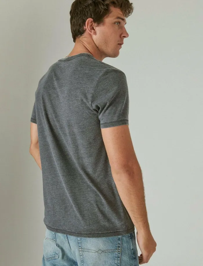 Lucky Brand Shirts and Tops Men Venice Burnout VeeNeck Tee Jet Black