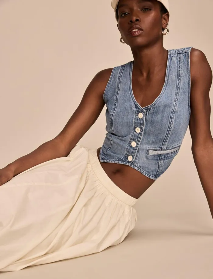 Lucky Brand Skirts Women Bubble Poplin Maxi Skirt Whisper White