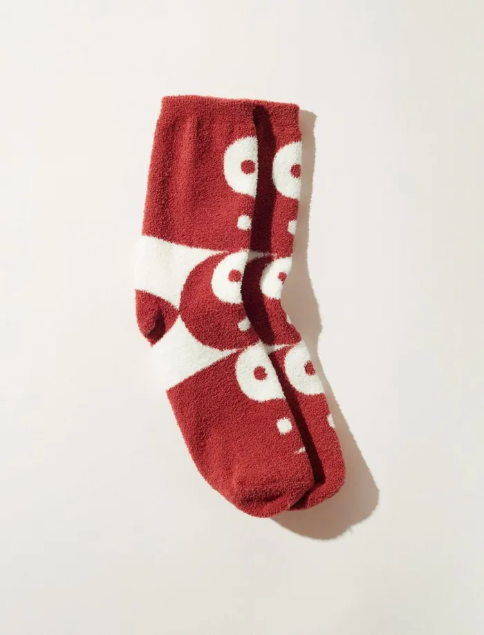 Lucky Brand Socks Women Yin Yang Fuzzy Sock Multi