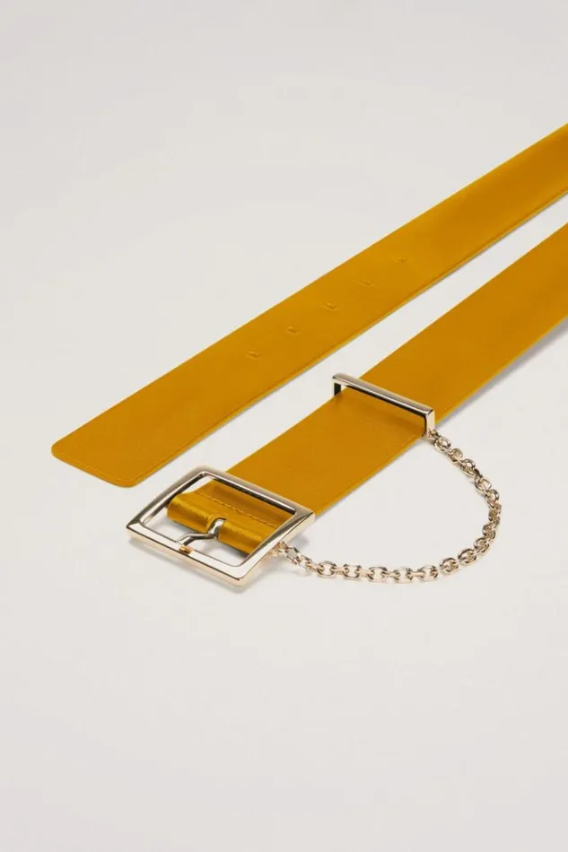 Luisa Spagnoli Belts Daddi 8211 Belt With Chain Mustardgold 8211 Women Luisa Spagnoli Belts Daddi 8211 Belt With Chain Mustardgold 8211 Women