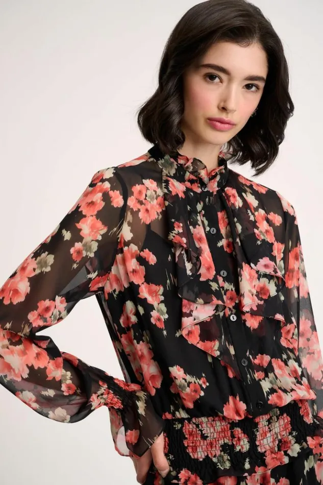 Luisa Spagnoli Dresses and Jumpsuits Giugno 8211 Floral Dress Blackcoral 8211 Women