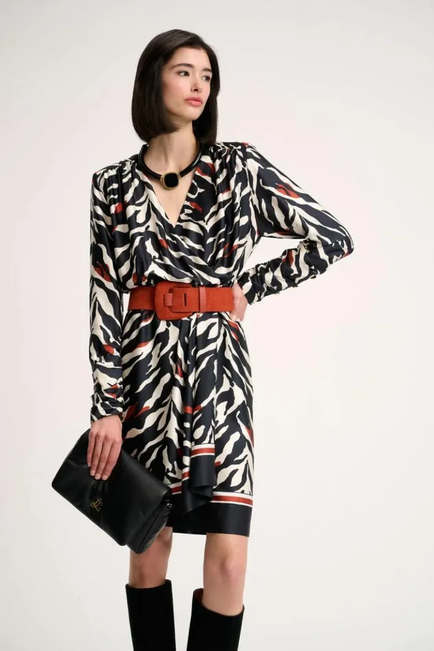 Luisa Spagnoli Dresses and Jumpsuits Granaio 8211 Animalier Print Dress Blackrust 8211 Women Luisa Spagnoli Dresses and Jumpsuits Granaio 8211 Animalier Print Dress Blackrust 8211 Women