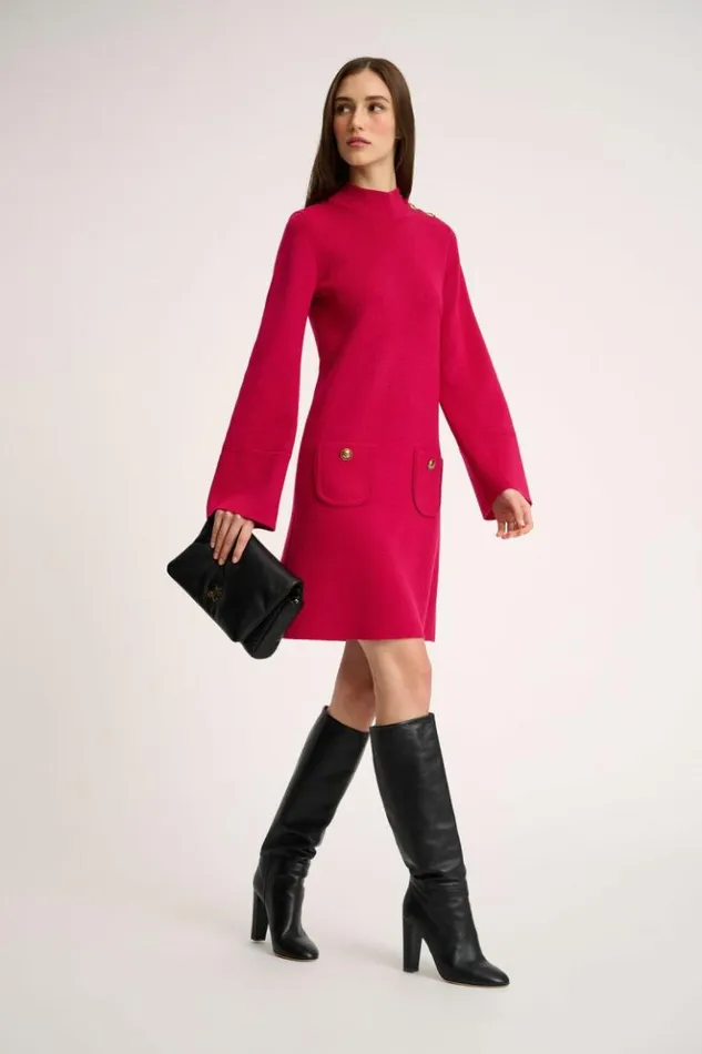 Luisa Spagnoli Dresses and Jumpsuits Melodiosa 8211 Knit Dress Fuchsia 8211 Women