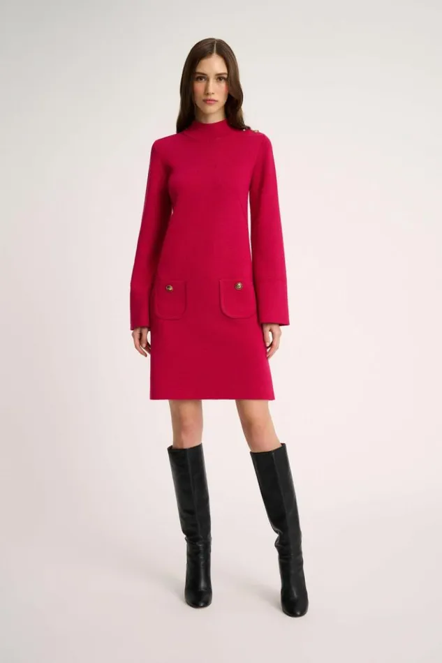 Luisa Spagnoli Dresses and Jumpsuits Melodiosa 8211 Knit Dress Fuchsia 8211 Women Luisa Spagnoli Dresses and Jumpsuits Melodiosa 8211 Knit Dress Fuchsia 8211 Women