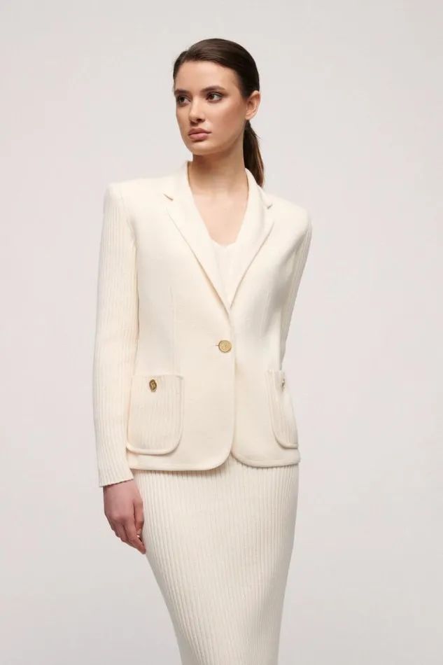 Luisa Spagnoli Jackets and Blazers Meritevole 8211 Wool Jacket Cream 8211 Women