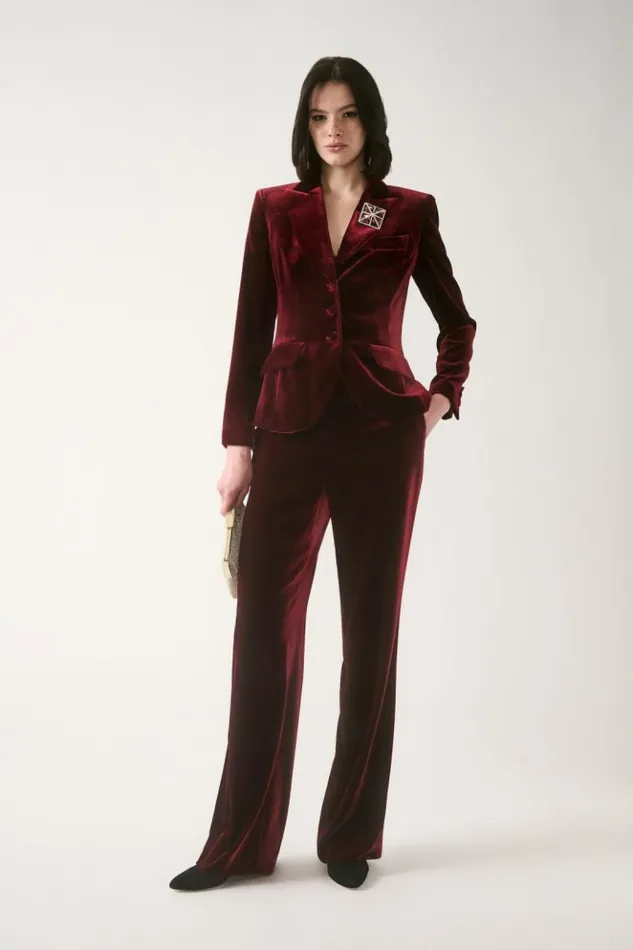 Luisa Spagnoli Jackets and Blazers Spizzico 8211 Elegant Jacket Burgundy 8211 Women