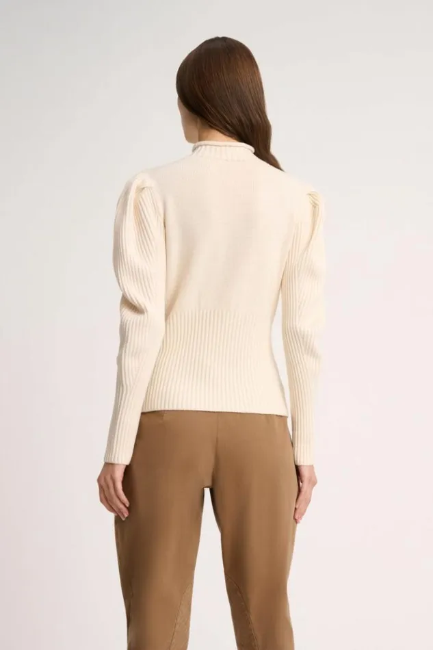 Luisa Spagnoli Knitwear Magentina 8211 Mock Neck Pullover Cream 8211 Women Luisa Spagnoli Knitwear Magentina 8211 Mock Neck Pullover Cream 8211 Women
