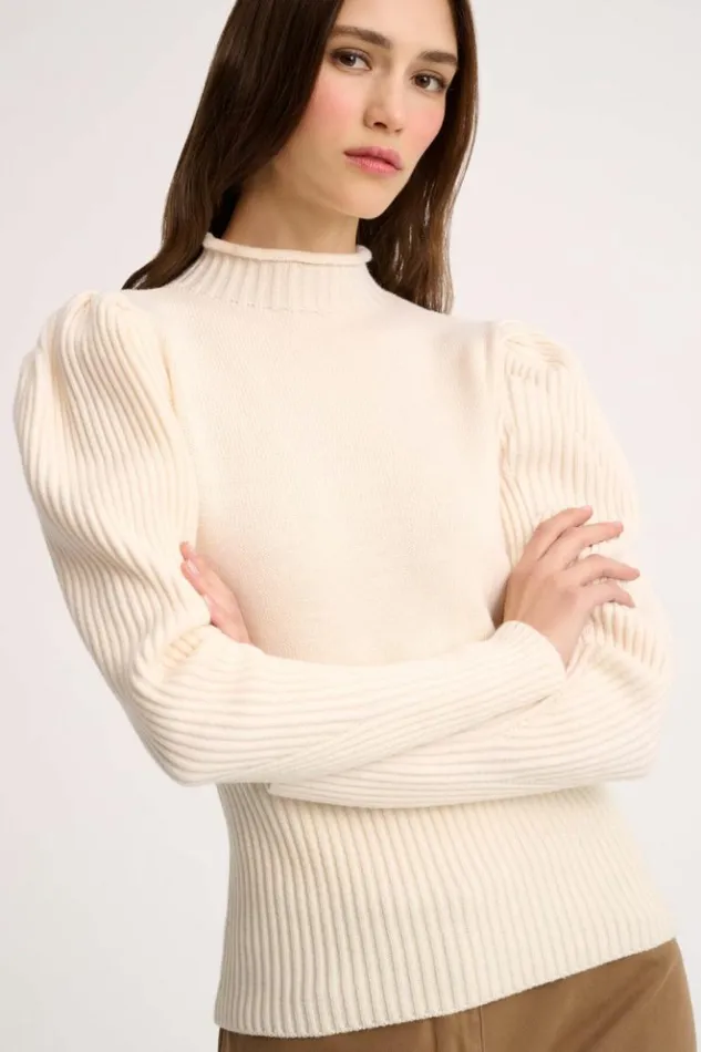 Luisa Spagnoli Knitwear Magentina 8211 Mock Neck Pullover Cream 8211 Women Luisa Spagnoli Knitwear Magentina 8211 Mock Neck Pullover Cream 8211 Women