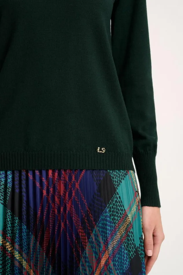 Luisa Spagnoli Knitwear Mossa 8211 Wool Pullover Bottlegreen 8211 Women Luisa Spagnoli Knitwear Mossa 8211 Wool Pullover Bottlegreen 8211 Women