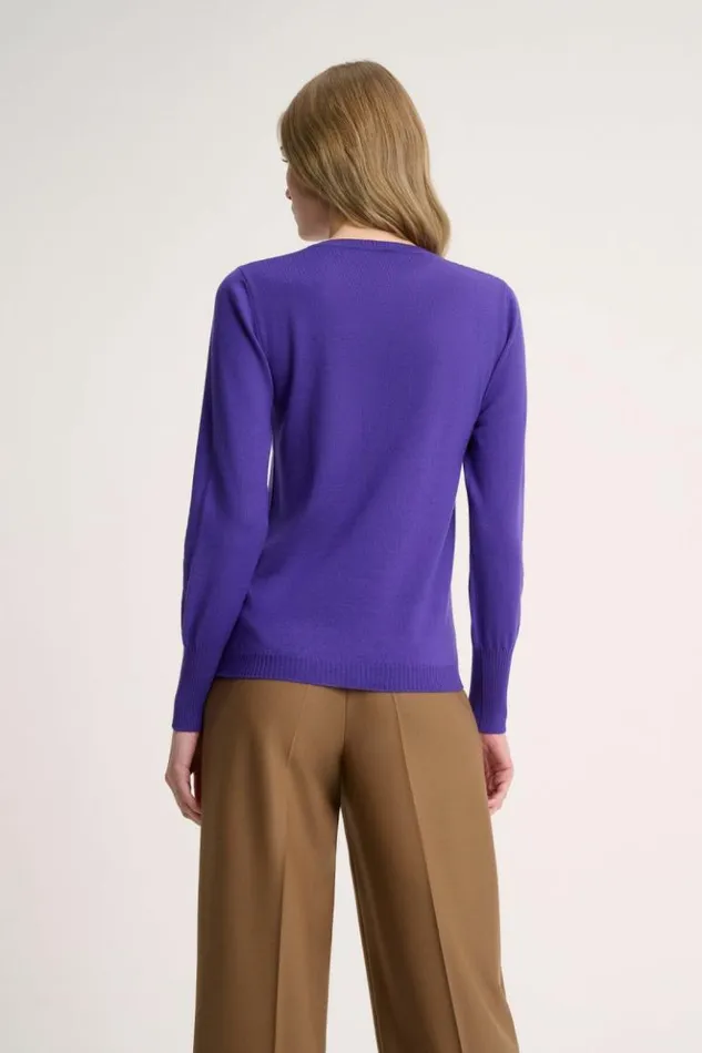 Luisa Spagnoli Knitwear Mossa 8211 Wool Pullover Purple 8211 Women Luisa Spagnoli Knitwear Mossa 8211 Wool Pullover Purple 8211 Women