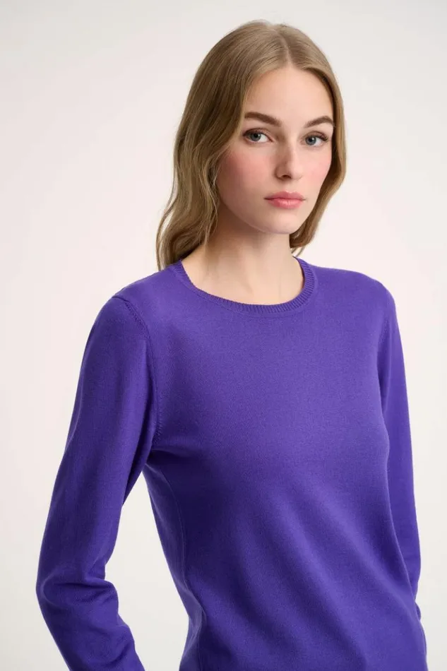 Luisa Spagnoli Knitwear Mossa 8211 Wool Pullover Purple 8211 Women Luisa Spagnoli Knitwear Mossa 8211 Wool Pullover Purple 8211 Women