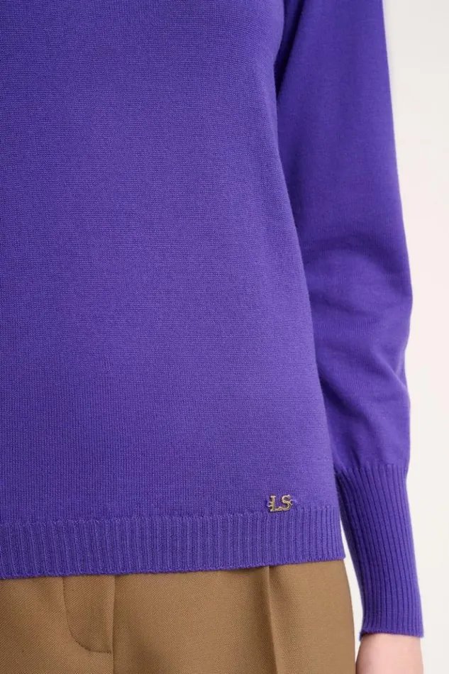 Luisa Spagnoli Knitwear Mossa 8211 Wool Pullover Purple 8211 Women Luisa Spagnoli Knitwear Mossa 8211 Wool Pullover Purple 8211 Women