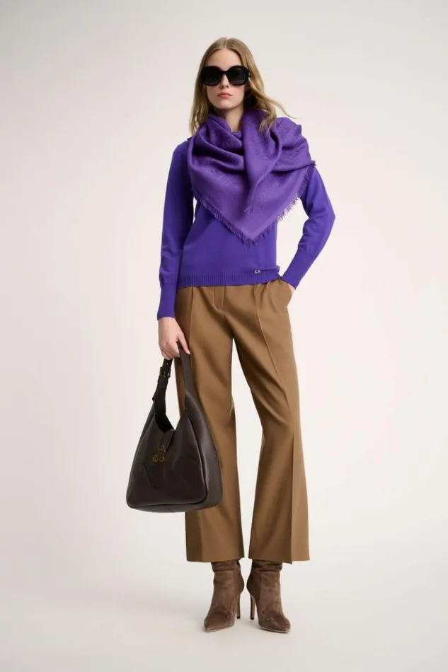 Luisa Spagnoli Knitwear Mossa 8211 Wool Pullover Purple 8211 Women Luisa Spagnoli Knitwear Mossa 8211 Wool Pullover Purple 8211 Women
