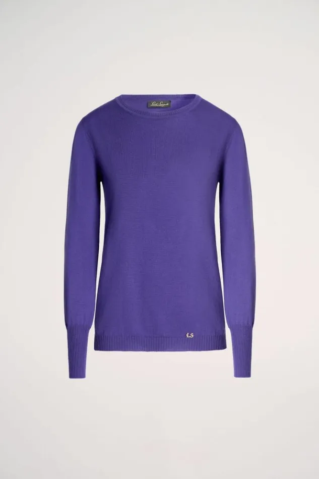 Luisa Spagnoli Knitwear Mossa 8211 Wool Pullover Purple 8211 Women Luisa Spagnoli Knitwear Mossa 8211 Wool Pullover Purple 8211 Women