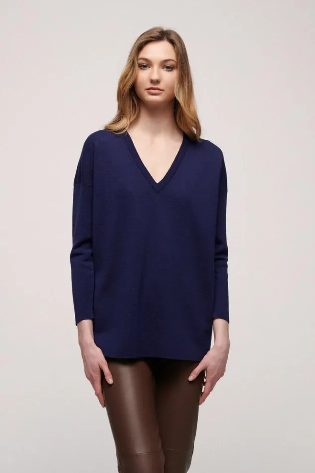 Luisa Spagnoli Knitwear Mutabile 8211 Wool Pullover Blue Purplish 8211 Women