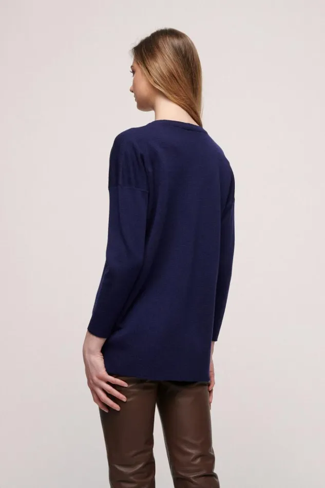 Luisa Spagnoli Knitwear Mutabile 8211 Wool Pullover Blue Purplish 8211 Women Luisa Spagnoli Knitwear Mutabile 8211 Wool Pullover Blue Purplish 8211 Women