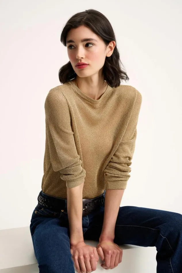 Luisa Spagnoli Knitwear Zagabria 8211 Lurex Pullover Yellow 8211 Women
