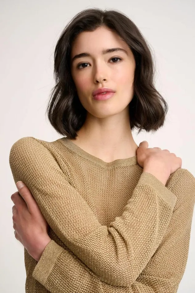 Luisa Spagnoli Knitwear Zagabria 8211 Lurex Pullover Yellow 8211 Women Luisa Spagnoli Knitwear Zagabria 8211 Lurex Pullover Yellow 8211 Women