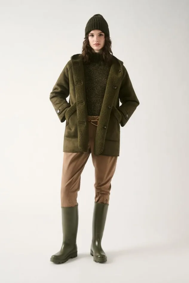 Luisa Spagnoli Outerwear Spessore 8211 Reversible Jacket Military Green 8211 Women Luisa Spagnoli Outerwear Spessore 8211 Reversible Jacket Military Green 8211 Women
