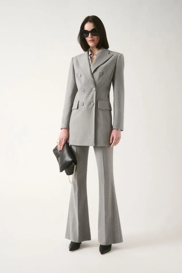 Luisa Spagnoli Pants Olivier 8211 Bell Bottom Pants Grey Melange 8211 Women Luisa Spagnoli Pants Olivier 8211 Bell Bottom Pants Grey Melange 8211 Women