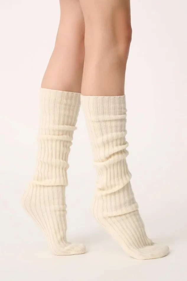 Luisa Spagnoli Shoes And Accessories Calza 8211 Cashmere Socks 8211 Fashion Show Cream 8211 Women