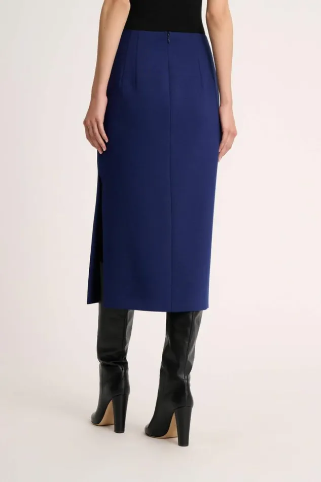Luisa Spagnoli Skirts And Shorts Filiera 8211 Skirt With Side Slit Blue 8211 Women Luisa Spagnoli Skirts And Shorts Filiera 8211 Skirt With Side Slit Blue 8211 Women