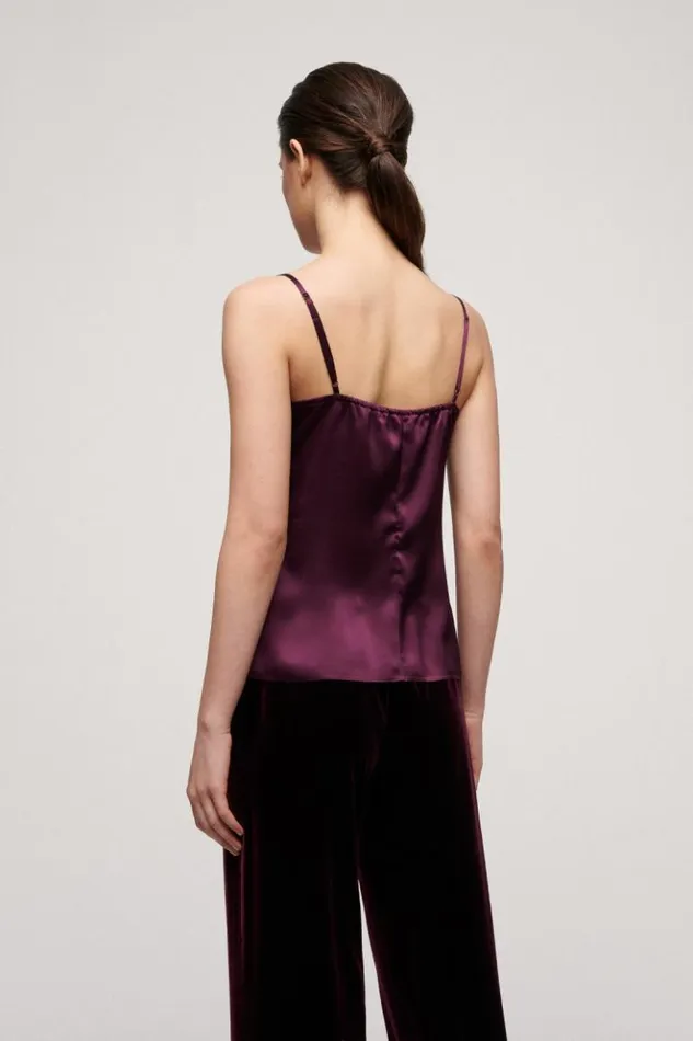 Luisa Spagnoli Tops And TShirts Lilia 8211 Top With Lace Eggplant 8211 Women Luisa Spagnoli Tops And TShirts Lilia 8211 Top With Lace Eggplant 8211 Women