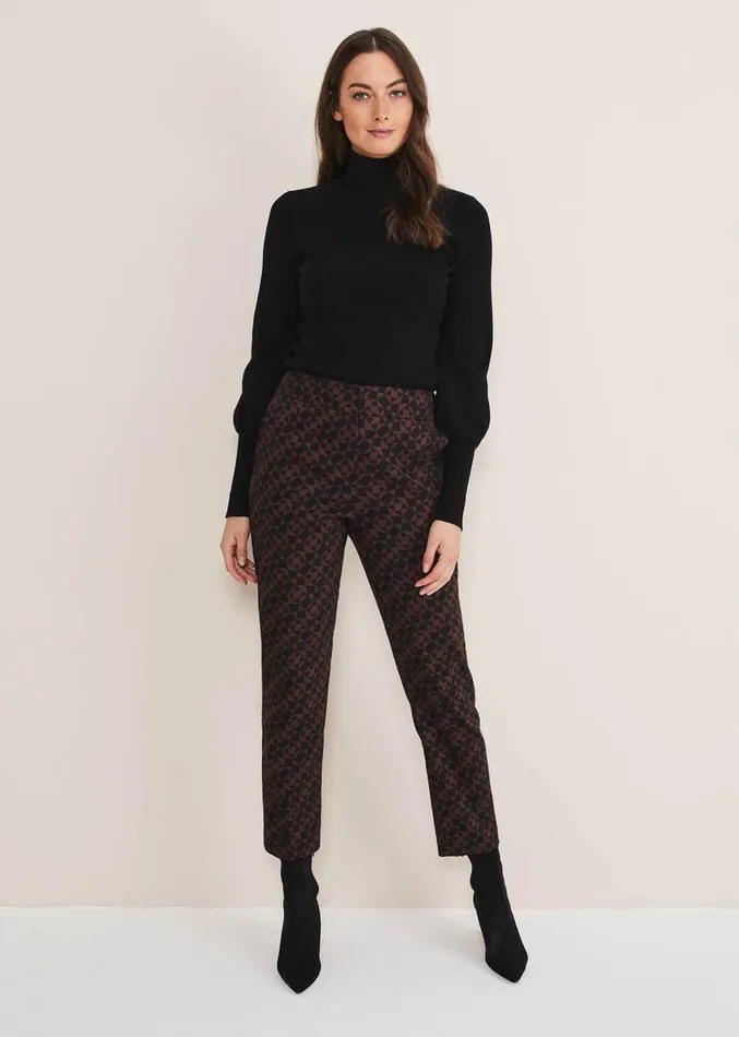 Mackenzie Geo Jacquard Tapered Trouser Blackchocolate Women Phase Eight Trousers Mackenzie Geo Jacquard Tapered Trouser Blackchocolate Women Phase Eight Trousers