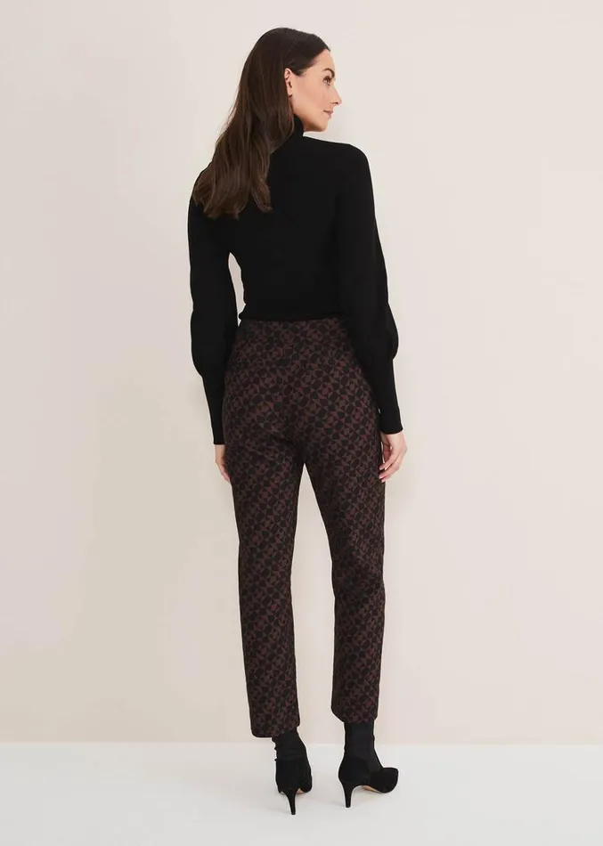 Mackenzie Geo Jacquard Tapered Trouser Blackchocolate Women Phase Eight Trousers Mackenzie Geo Jacquard Tapered Trouser Blackchocolate Women Phase Eight Trousers