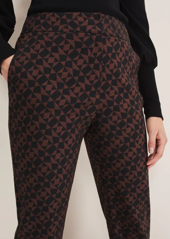 Mackenzie Geo Jacquard Tapered Trouser Blackchocolate Women Phase Eight Trousers Mackenzie Geo Jacquard Tapered Trouser Blackchocolate Women Phase Eight Trousers