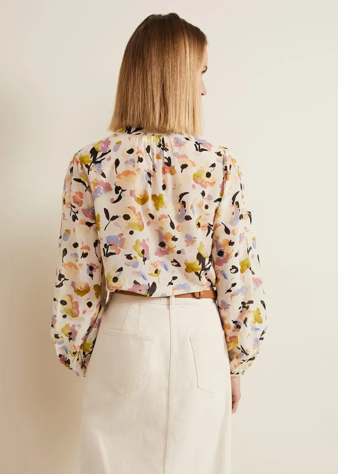 Maddie Watercolour Silk Blend Blouse Ivory Women Phase Eight Shirts and Blouses Maddie Watercolour Silk Blend Blouse Ivory Women Phase Eight Shirts and Blouses
