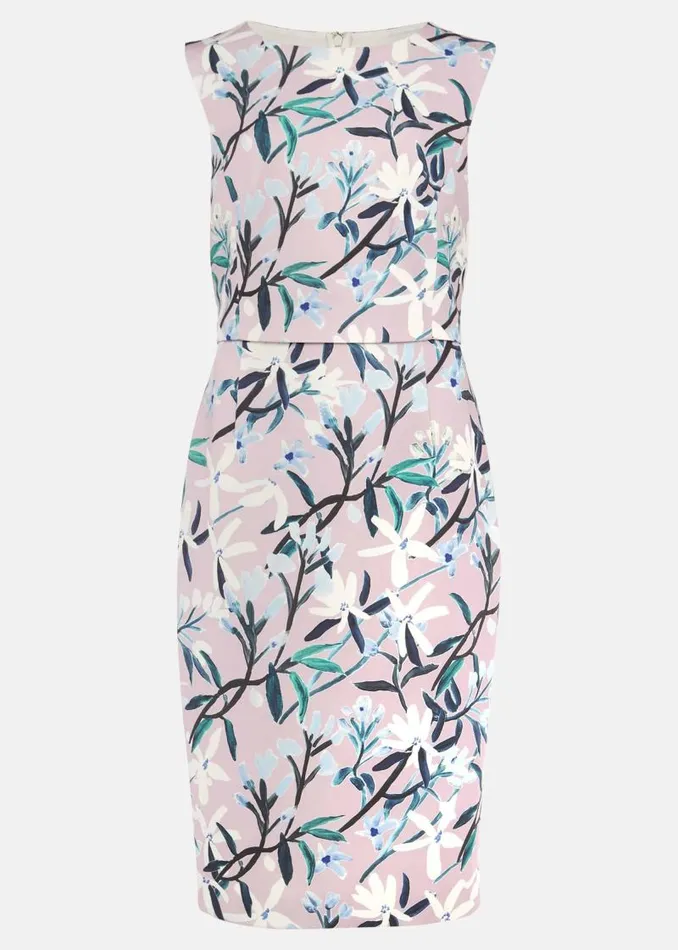 Magnolia Floral Sleeveless Scuba Dress Frosted Heather Women Phase Eight Dresses Magnolia Floral Sleeveless Scuba Dress Frosted Heather Women Phase Eight Dresses