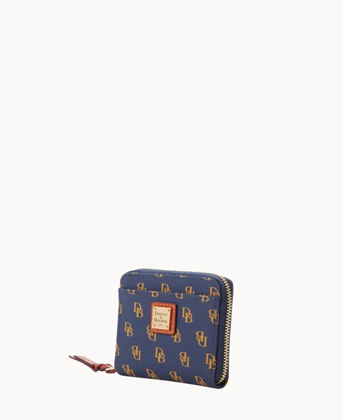 ManWoman Gretta Small Zip Around Wallet Navy Dooney and Bourke Wallets ManWoman Gretta Small Zip Around Wallet Navy Dooney and Bourke Wallets