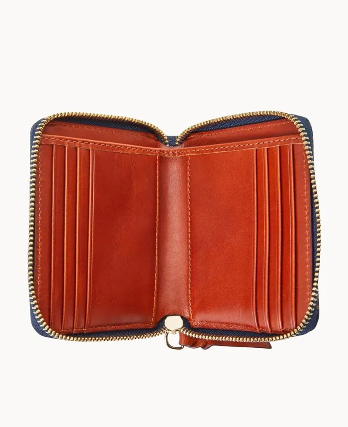 ManWoman Gretta Small Zip Around Wallet Navy Dooney and Bourke Wallets ManWoman Gretta Small Zip Around Wallet Navy Dooney and Bourke Wallets
