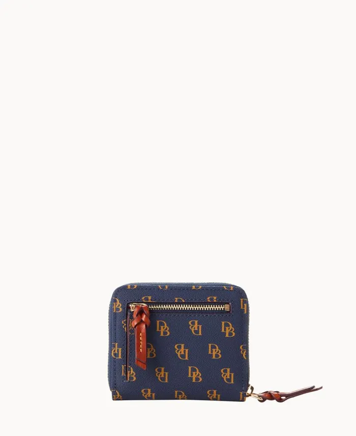 ManWoman Gretta Small Zip Around Wallet Navy Dooney and Bourke Wallets ManWoman Gretta Small Zip Around Wallet Navy Dooney and Bourke Wallets