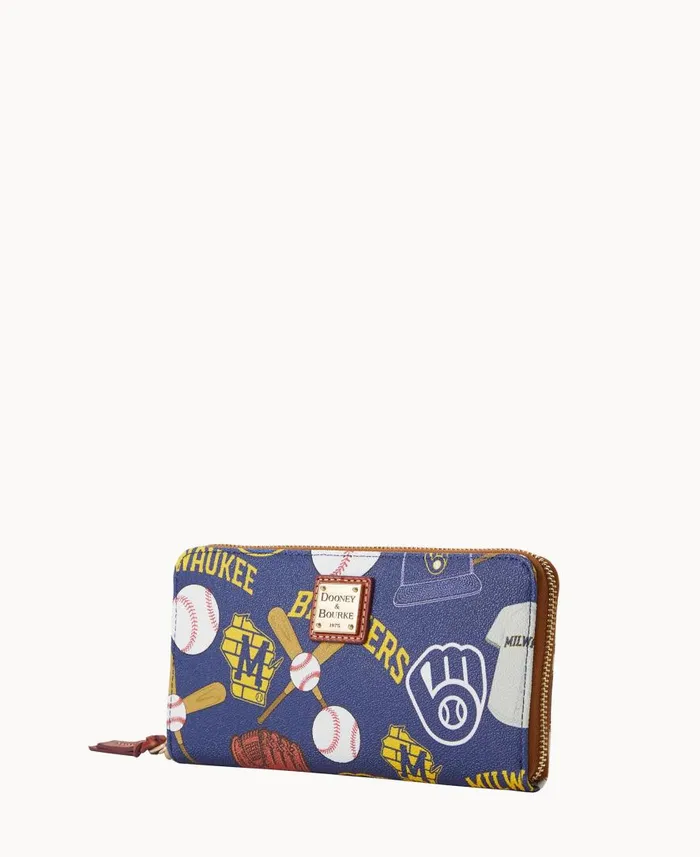ManWoman MLB Brewers Large Zip Around Wristlet Brewers Dooney and Bourke Wallets ManWoman MLB Brewers Large Zip Around Wristlet Brewers Dooney and Bourke Wallets