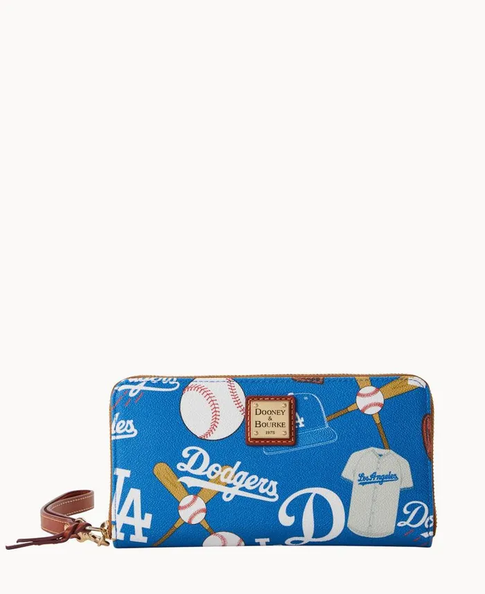 ManWoman MLB Dodgers Large Zip Around Wristlet Dodgers Dooney and Bourke Wallets