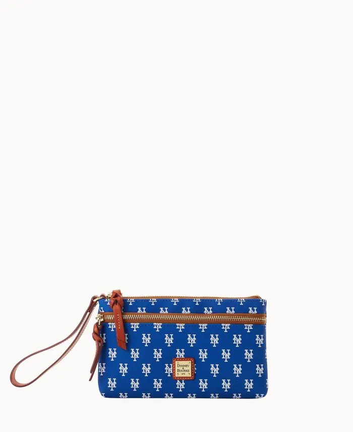ManWoman MLB Mets Double Zip Wristlet New York Mets Dooney and Bourke Wallets