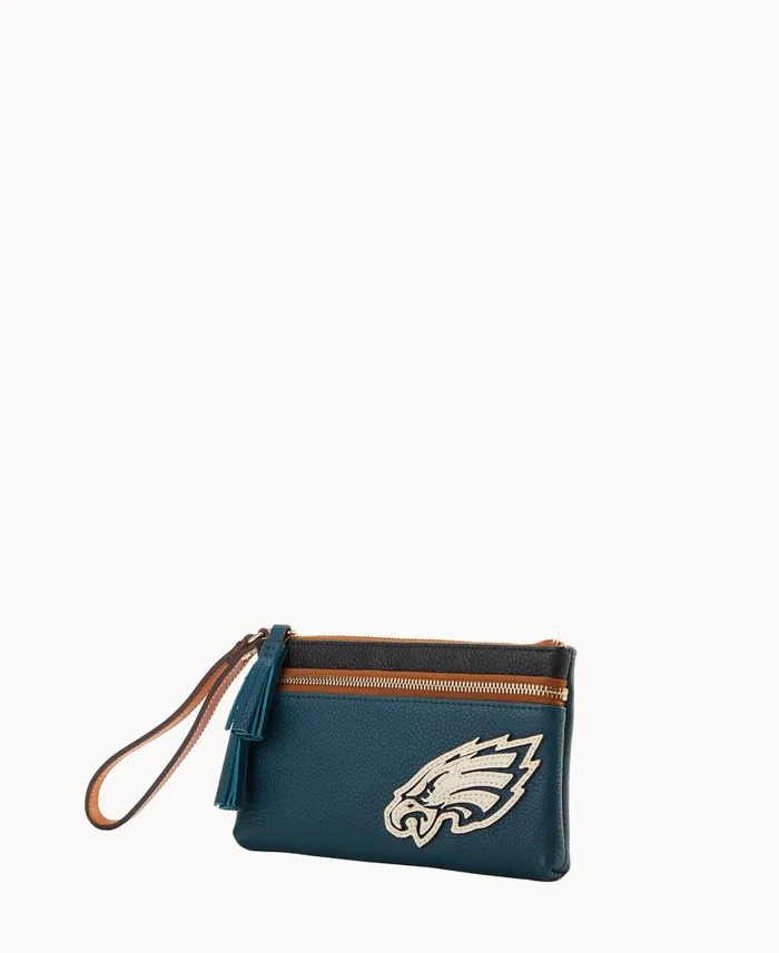 ManWoman NFL Eagles Double Zip Wristlet Eagles Dooney and Bourke Wallets ManWoman NFL Eagles Double Zip Wristlet Eagles Dooney and Bourke Wallets