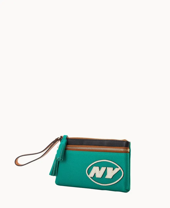ManWoman NFL Jets Double Zip Wristlet Jets Dooney and Bourke Wallets ManWoman NFL Jets Double Zip Wristlet Jets Dooney and Bourke Wallets