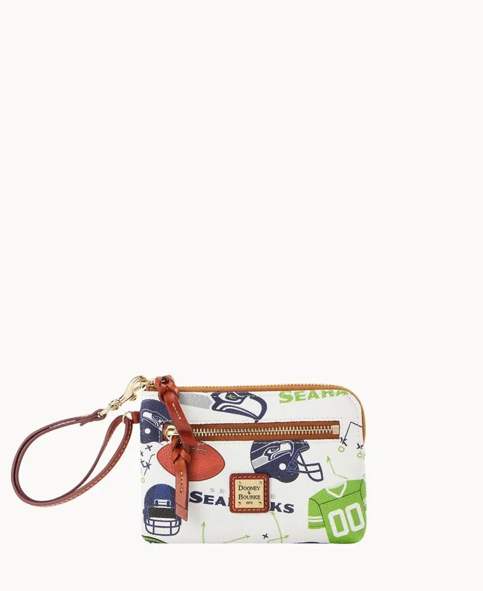 ManWoman NFL Seahawks Zip Around Wristlet Seahawks Dooney and Bourke Wallets