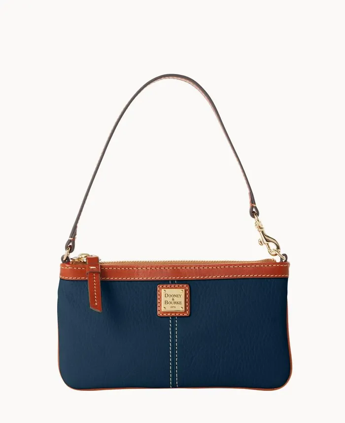 ManWoman Pebble Grain Large Slim Wristlet Midnight Blue Dooney and Bourke Wallets