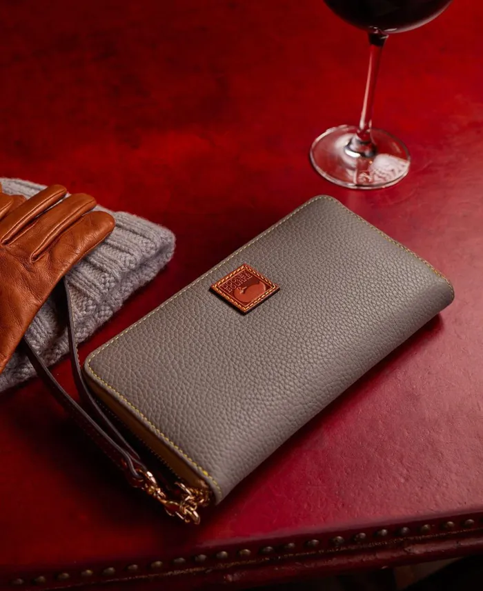ManWoman Pebble Grain Large Zip Around Wristlet Caramel Dooney and Bourke Wallets ManWoman Pebble Grain Large Zip Around Wristlet Caramel Dooney and Bourke Wallets