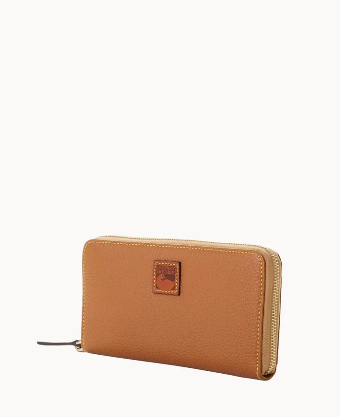 ManWoman Pebble Grain Large Zip Around Wristlet Caramel Dooney and Bourke Wallets ManWoman Pebble Grain Large Zip Around Wristlet Caramel Dooney and Bourke Wallets